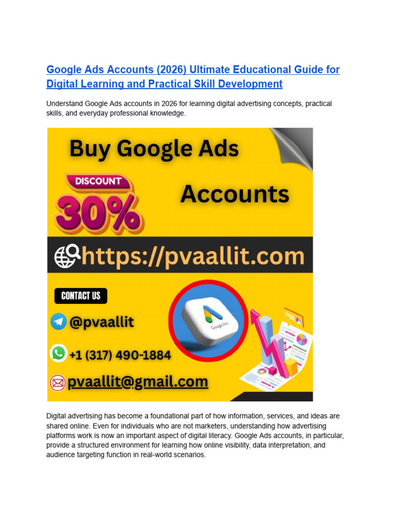 Best 3 Sites to Buy Google Ads Accounts (Aged &Amp | PDF | Learning ...