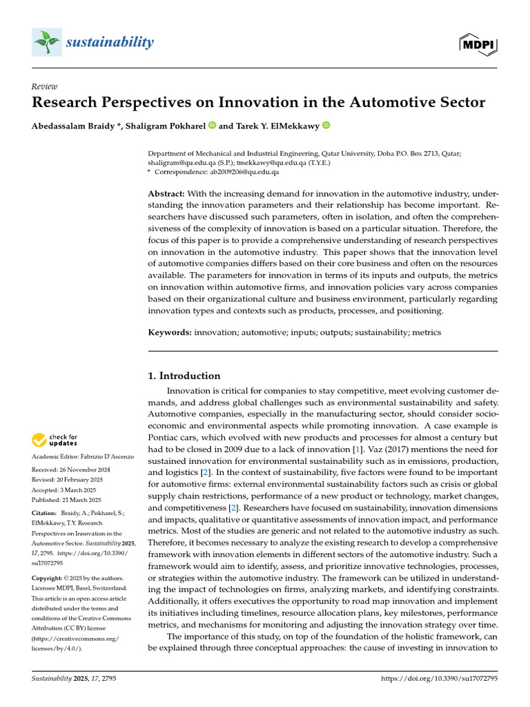 Innovation Strategies in Automotive Sector | PDF | Electric Vehicle | Car