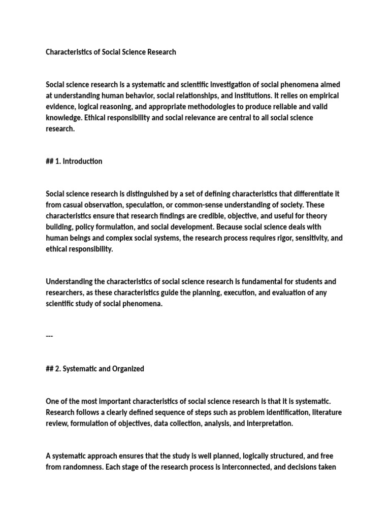 Key Traits of Social Science Research | PDF | Social Sciences | Science
