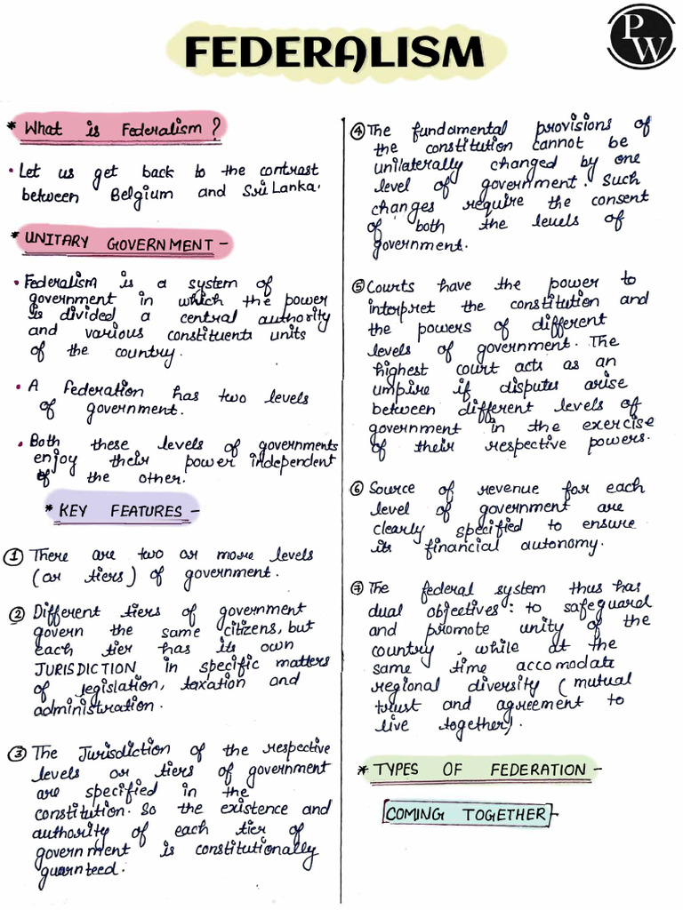 Understanding Federalism and Governance | PDF