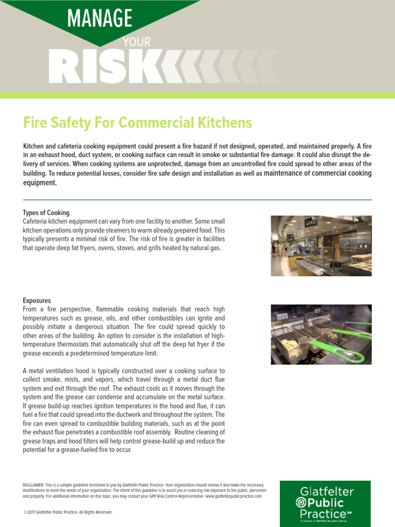 Fire Safety Guidelines for Commercial Kitchens | PDF | Fires | Kitchen
