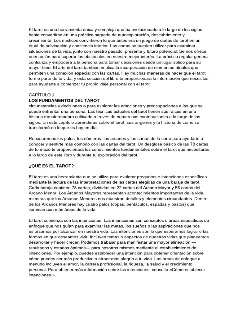 Fundamentos del Tarot: Guía de Inicio | PDF | Tarot | Jugando a las cartas