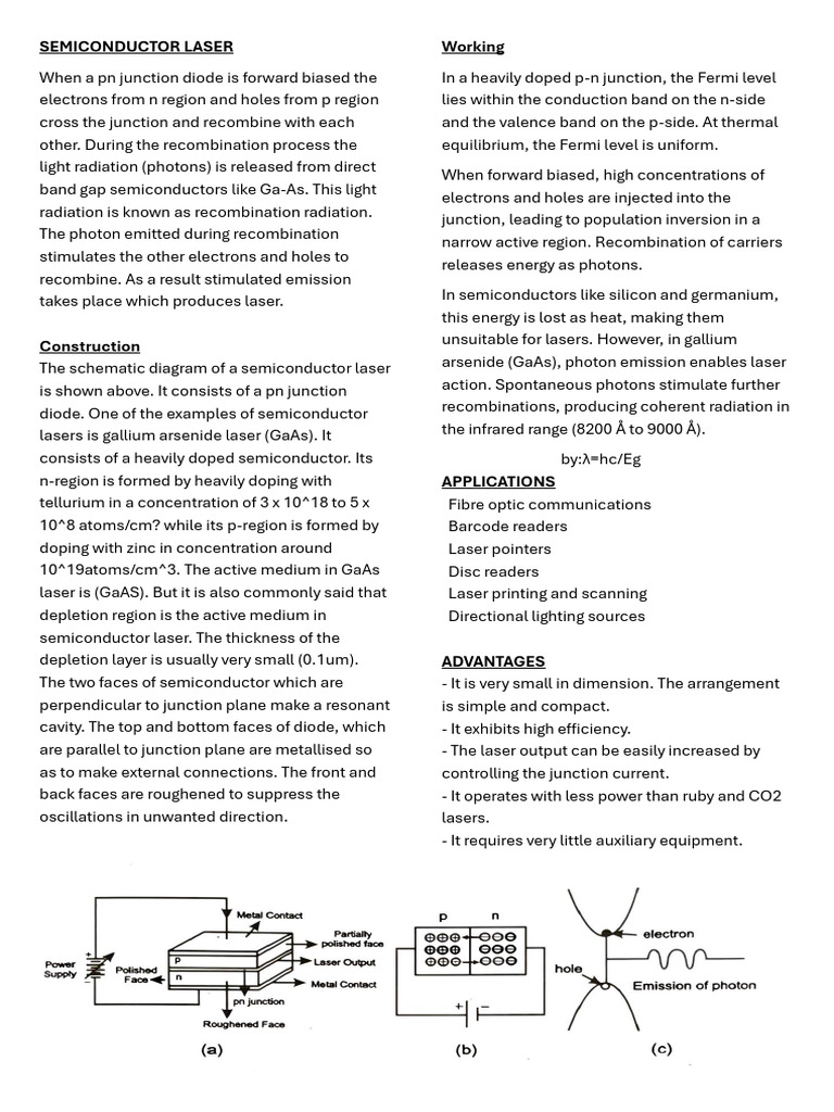 Semiconductor Laser and LED Overview | PDF | Light Emitting Diode ...