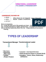 Transformational Leadership: Manager To Leader A Paradigm Shift