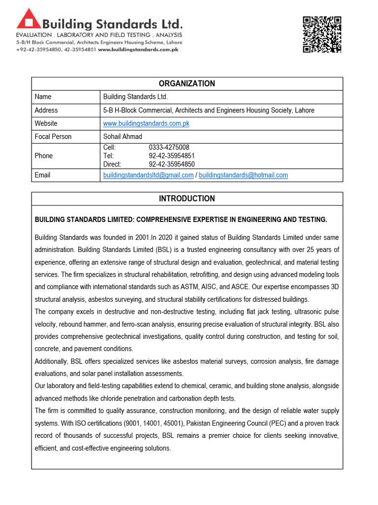 Building Standards Ltd: Engineering & Testing | PDF | Concrete ...