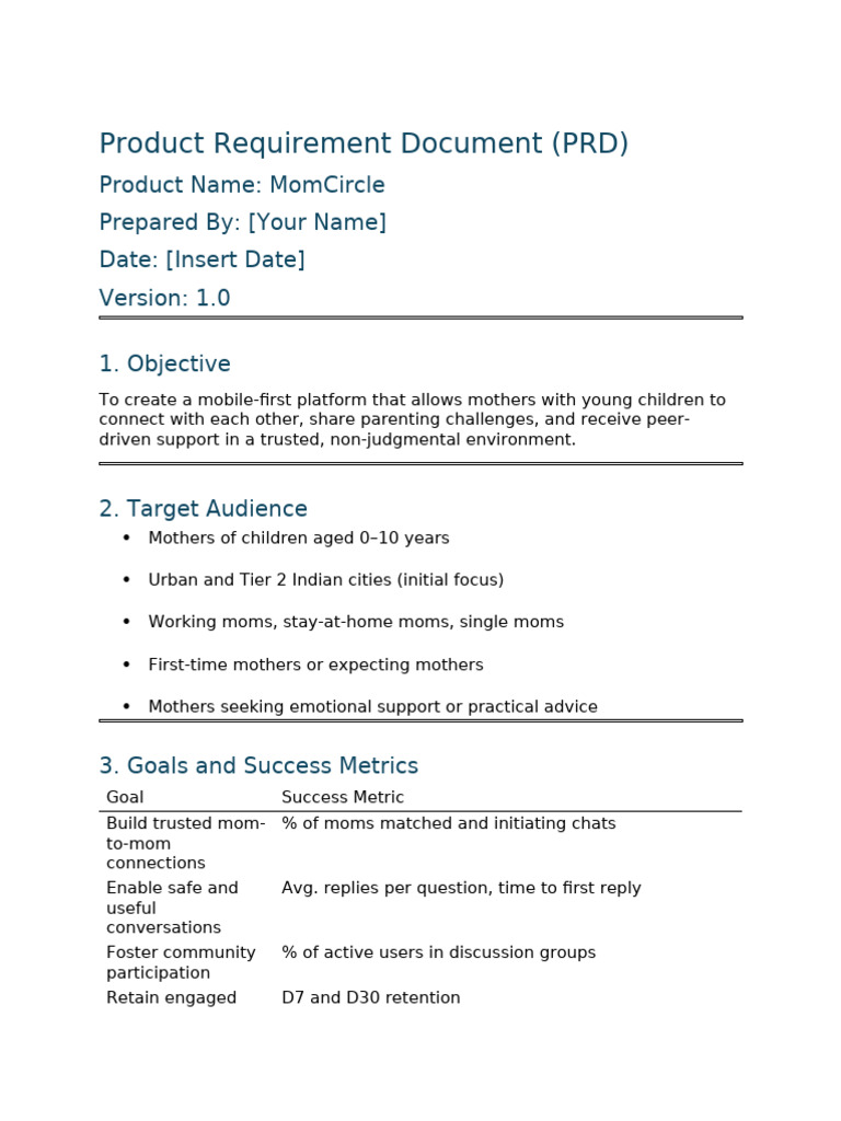 Mom Circle Prd | PDF | Computing