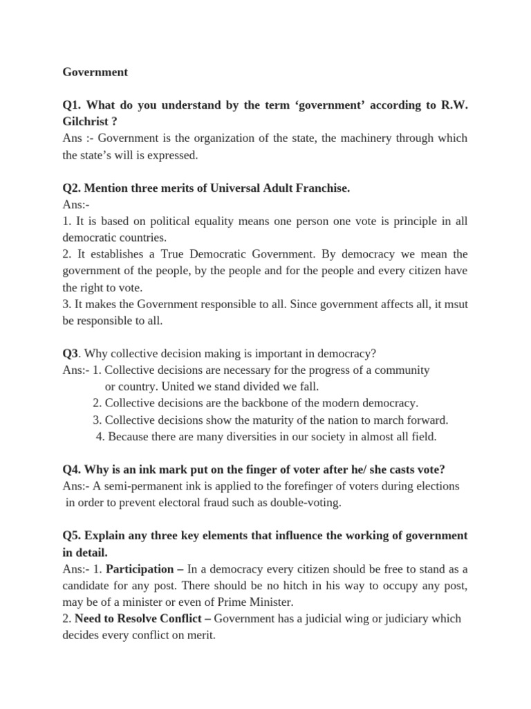 Understanding Government Functions and Principles | PDF | Democracy ...