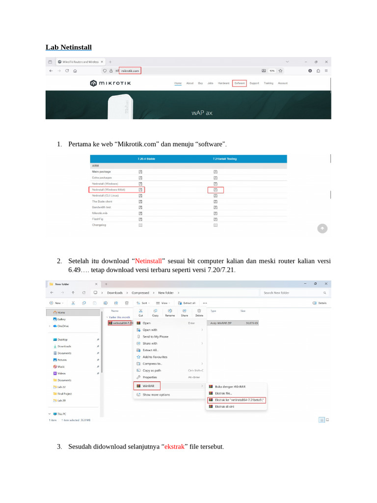 Panduan Instalasi RouterOS dengan Netinstall | PDF