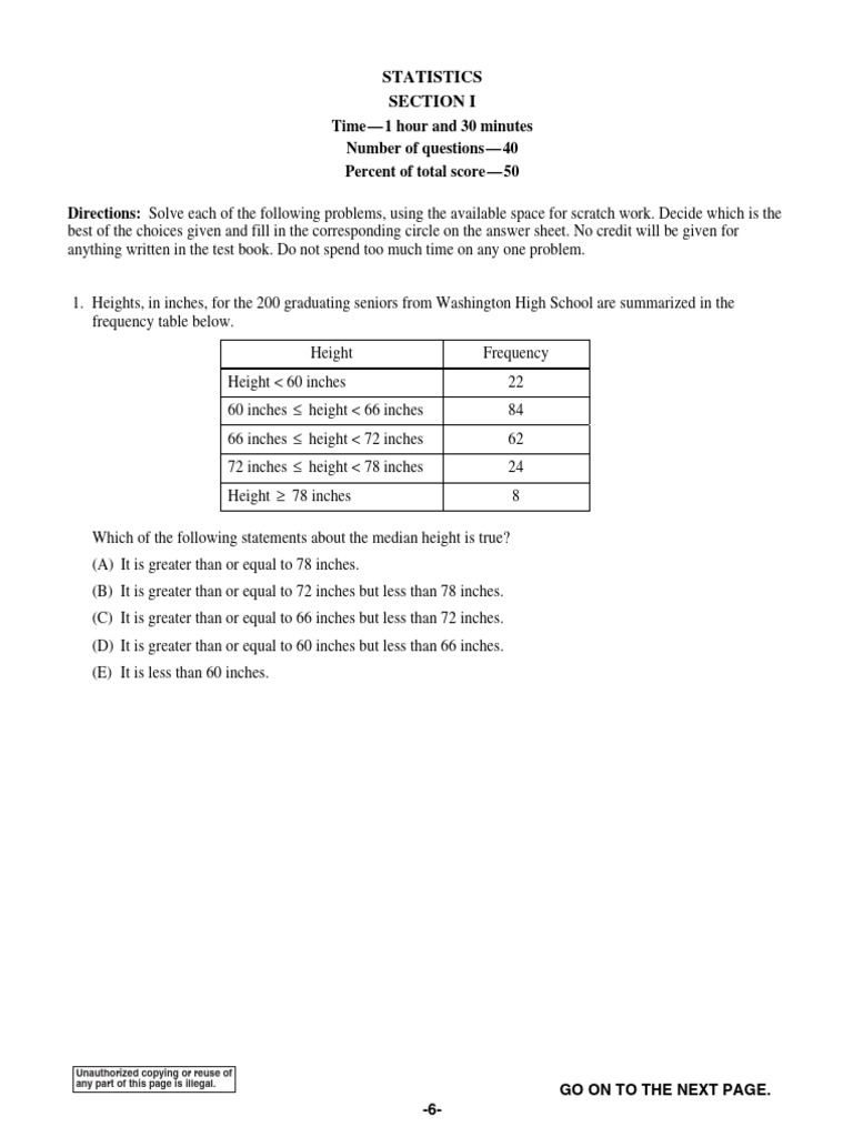 Statistics Test Questions and Solutions | PDF | Type I And Type Ii ...