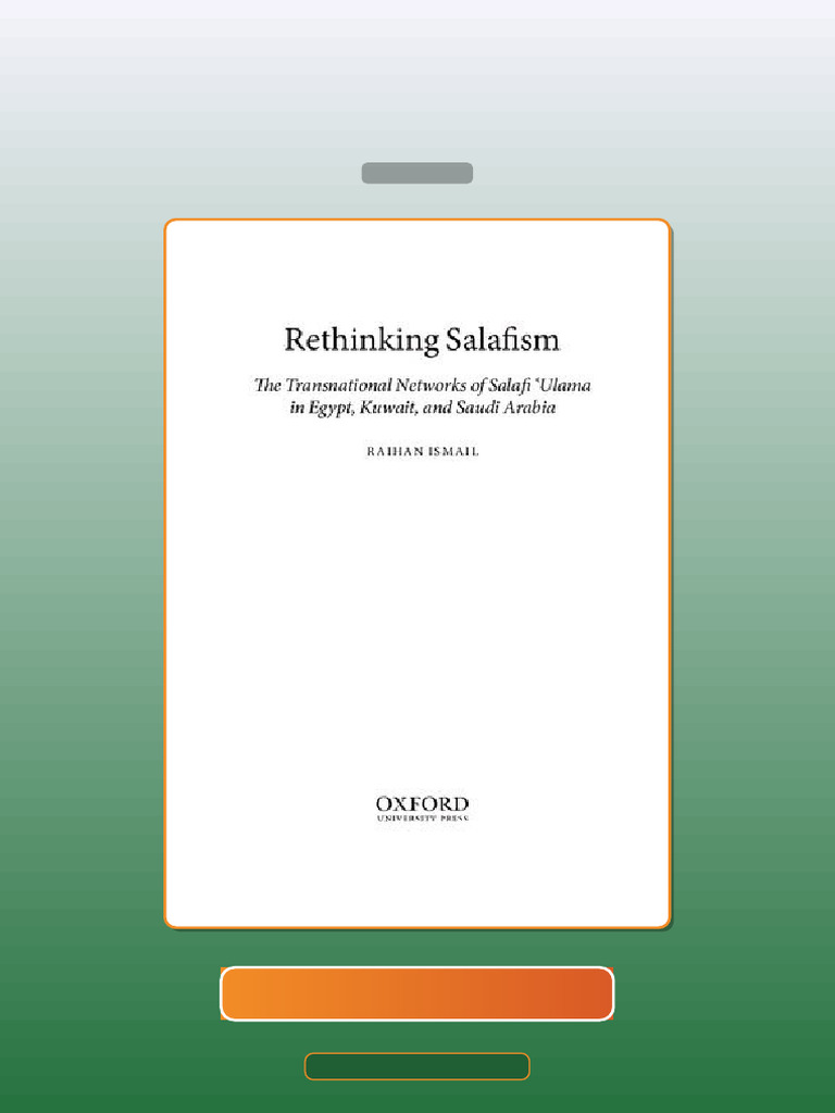 Test Bank for Rethinking Salafism the Transnational Networks of Salafi ...