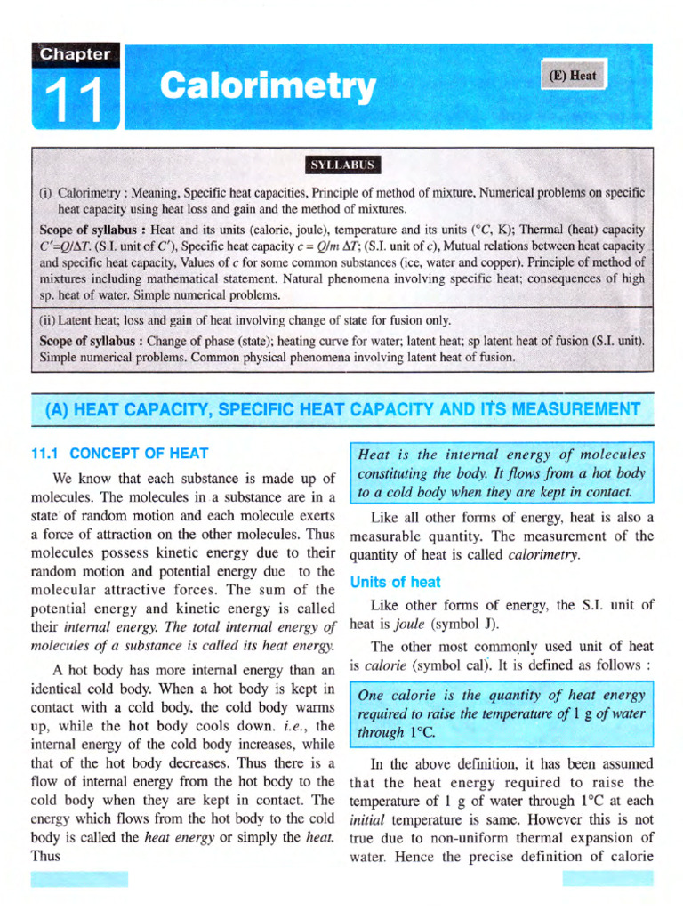 Calorimetry: Heat, Temperature, and Capacity | PDF | Heat | Calorie