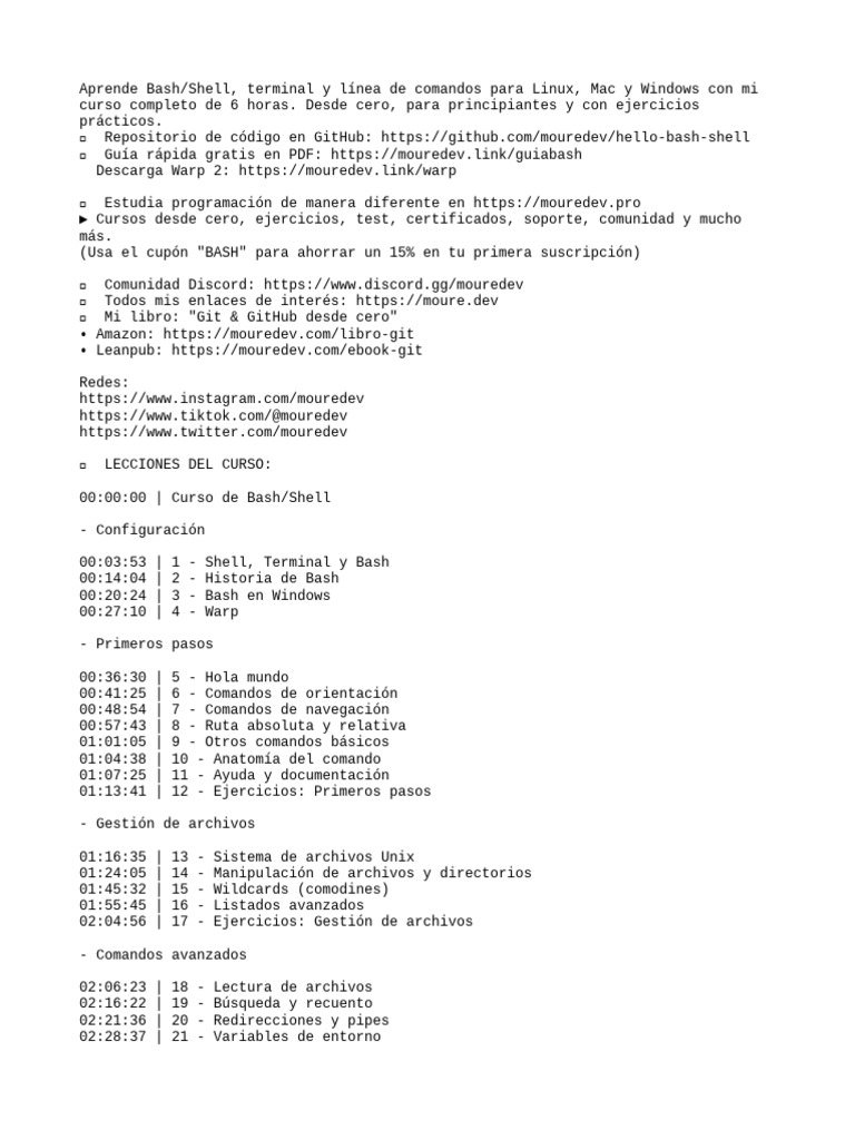 Curso Completo de Bash/Shell para Todos | PDF | Shell (informática ...