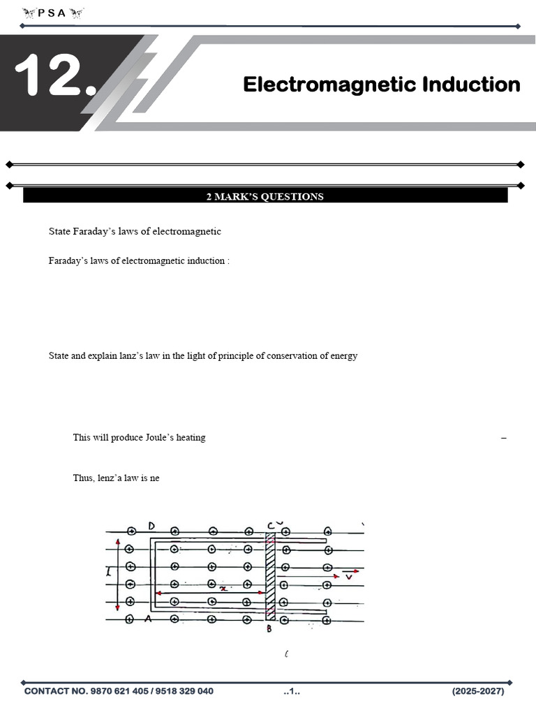 Faraday's Laws and Electromagnetic Concepts | PDF | Electromagnetic ...