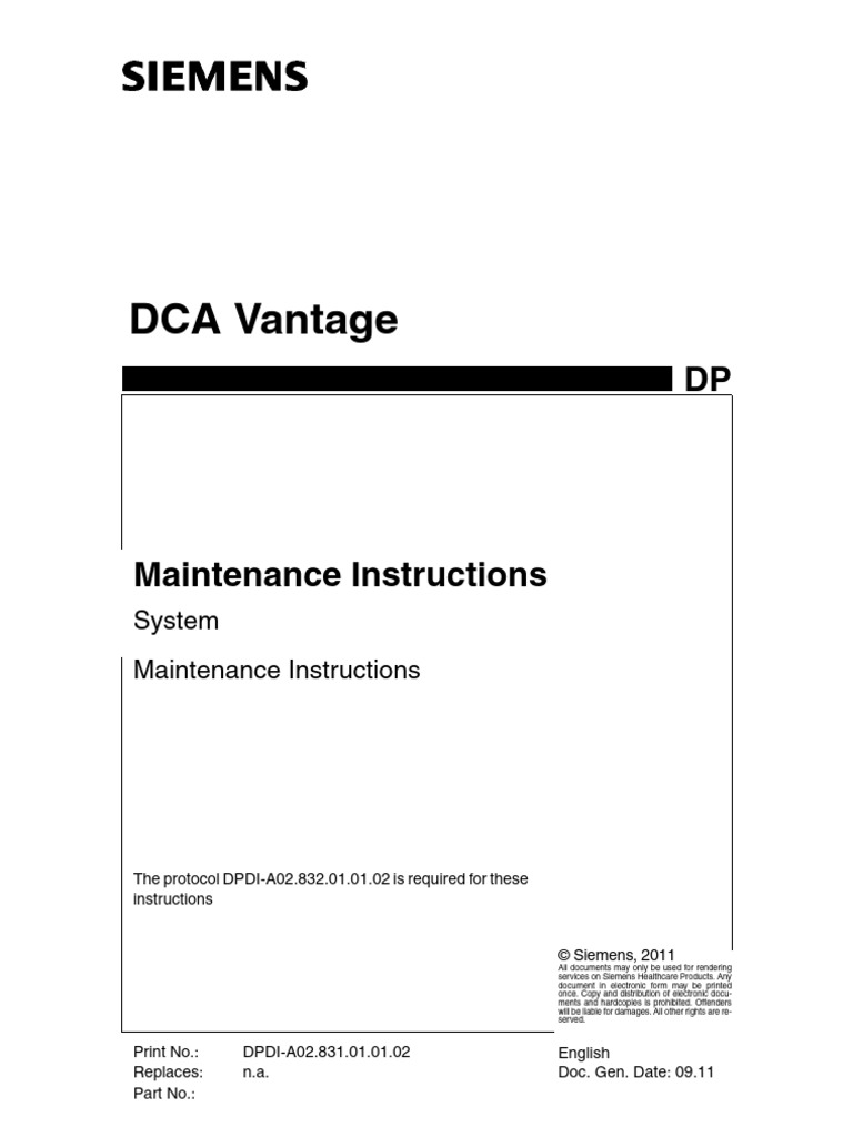 DCA Vantage System Maintenance Guide | PDF | Touchscreen