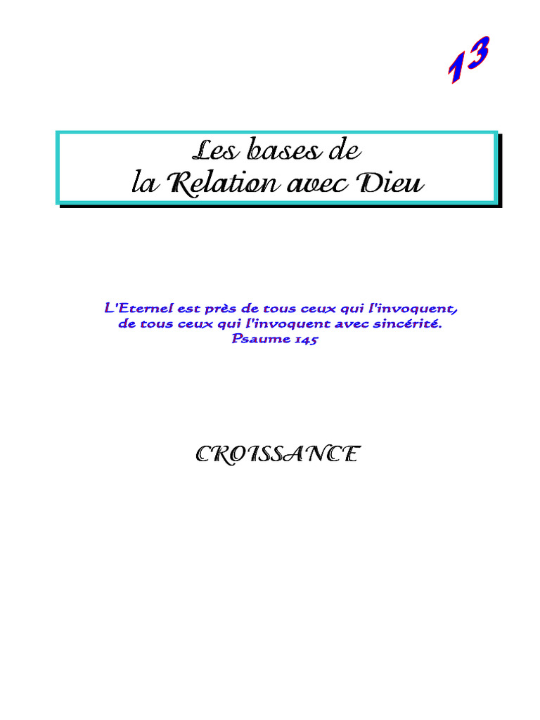 Croissance spirituelle avec Dieu | PDF | Dieu | Jésus