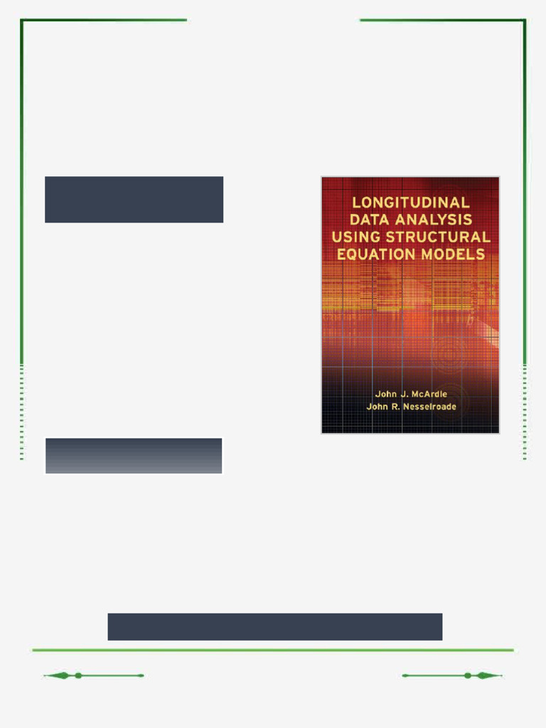 Longitudinal Data Analysis Using Structural Equation Models 1st Edition ...
