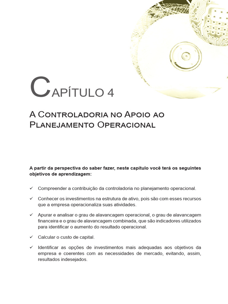 Controladoria e Planejamento Operacional | PDF | Alavancagem (finanças ...