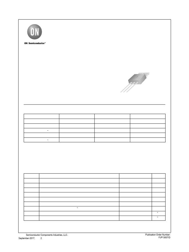 FJP13007-D | PDF | Bipolar Junction Transistor | Electrical Engineering