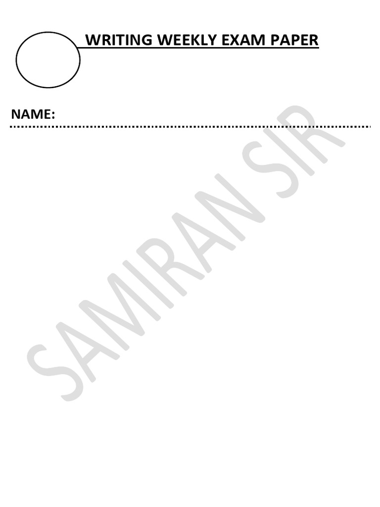 Writing Weekly Exam Paper | PDF