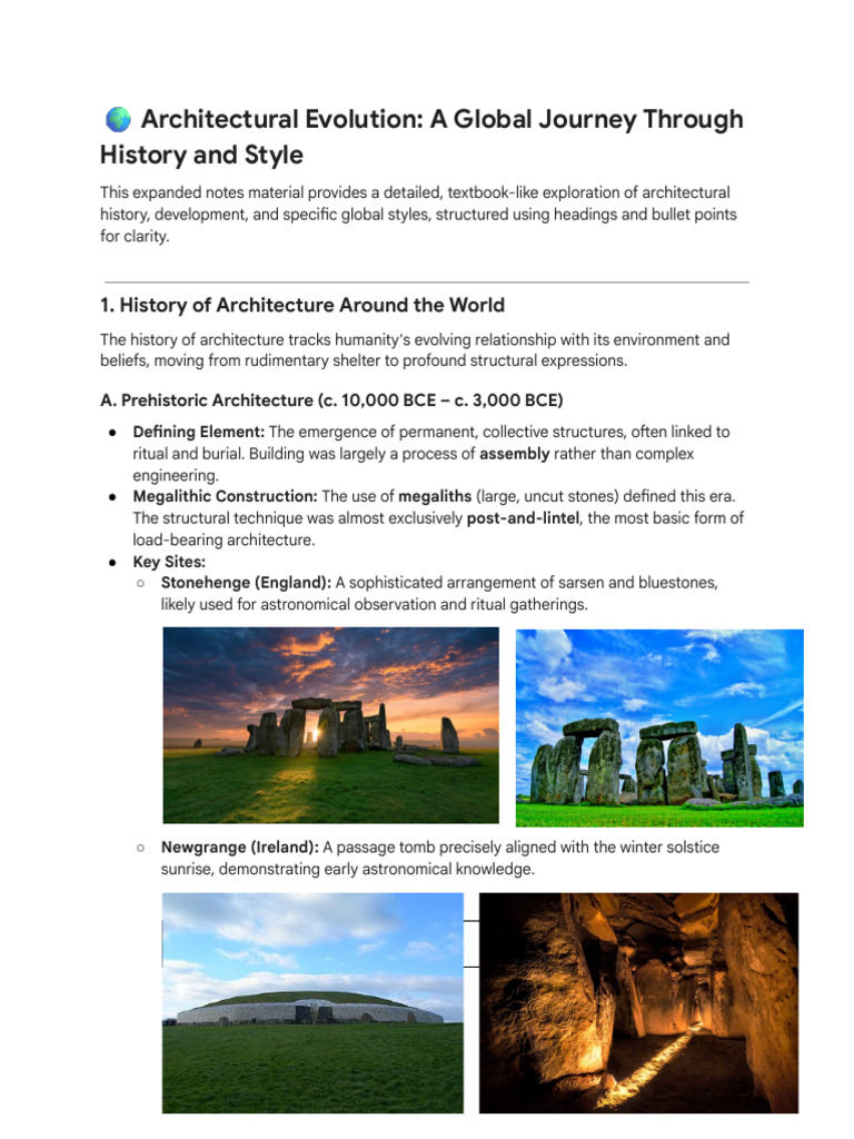 Global Architectural History Overview | PDF | Baroque | Gothic Architecture