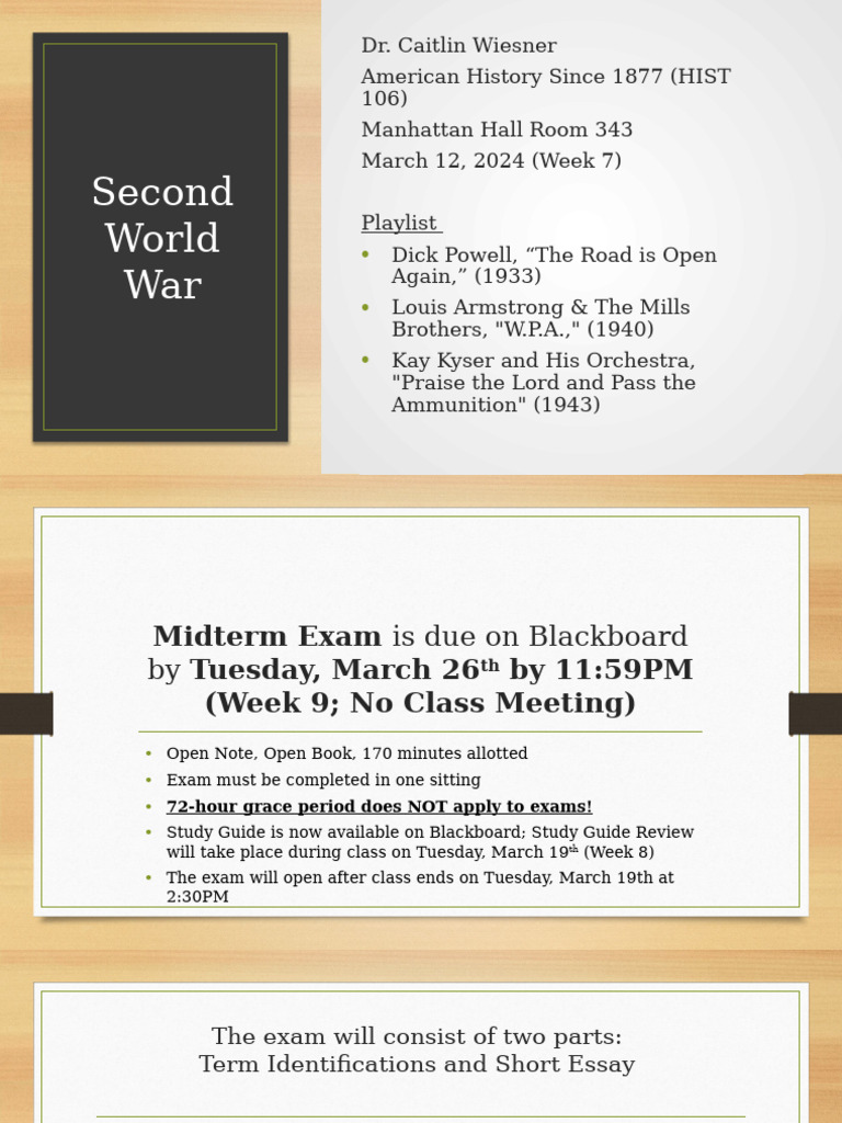 Midterm Exam Guide: WWII & New Deal | PDF | New Deal | Franklin D ...