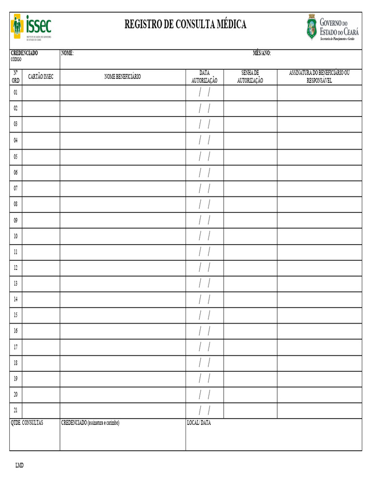 Registro de Consulta Médica ISSEC | PDF
