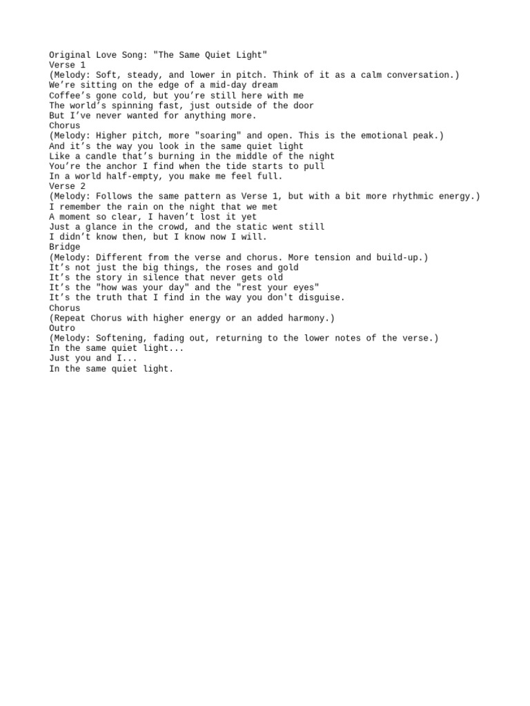 Original Love Song the Same Quiet L | PDF