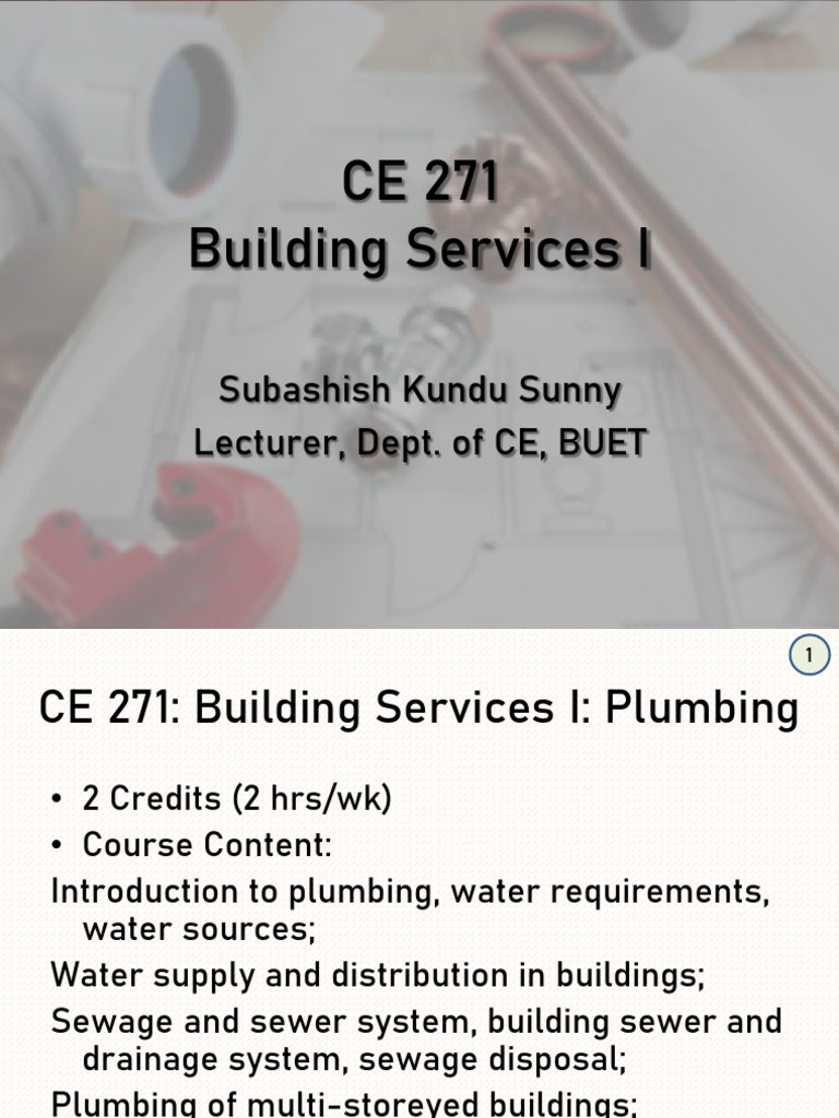 CE 271 Class Note (Lecture 01 & 02) | PDF | Plumbing | Sanitary Sewer