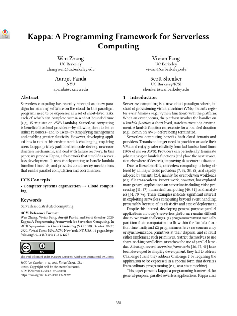 Kappa: Simplifying Serverless Development | PDF | Cloud Computing ...