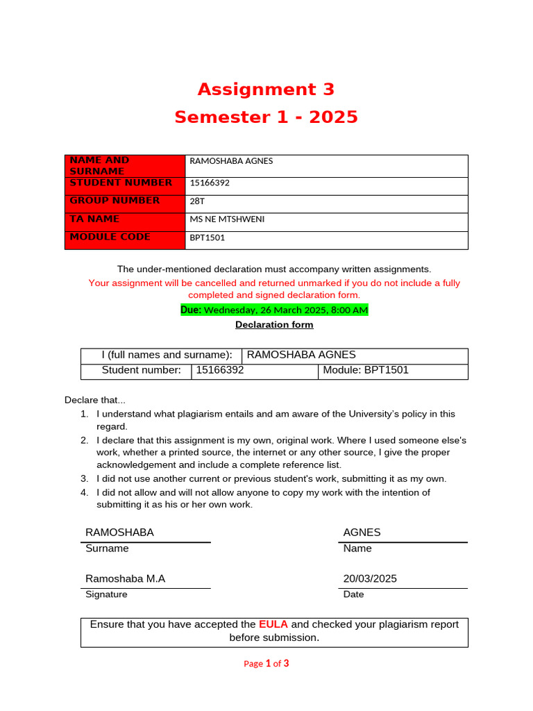 BPT1501 Assignment 3 Guidelines | PDF | Teachers | Multilingualism