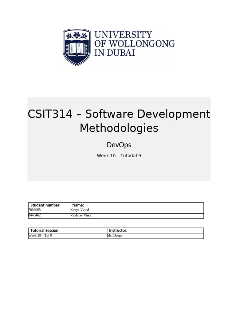 CSIT314 Tutorial 9 Week 10 | PDF | Software Development Process ...