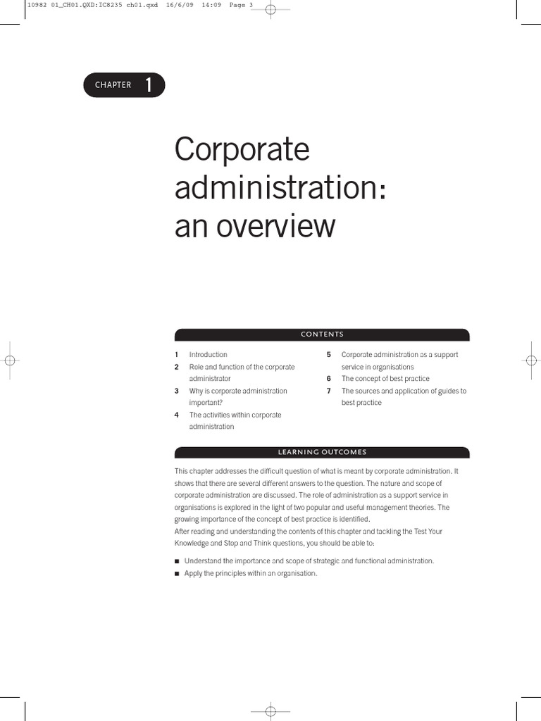 Corporate Administration Overview Guide | PDF | System | Logistics