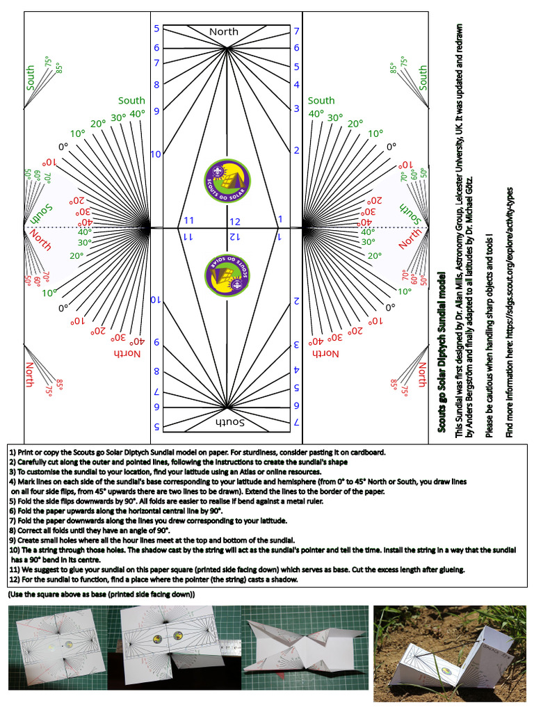 DIY Solar Sundial Instructions | PDF | Spacetime | Clock