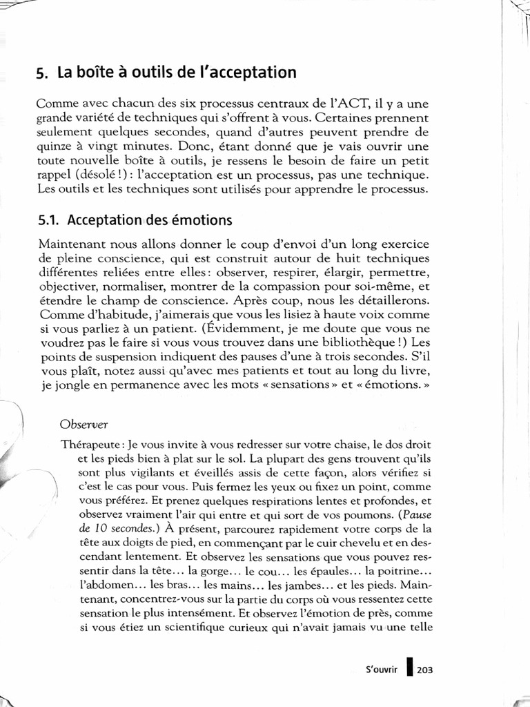 Outils pour l'acceptation émotionnelle | PDF