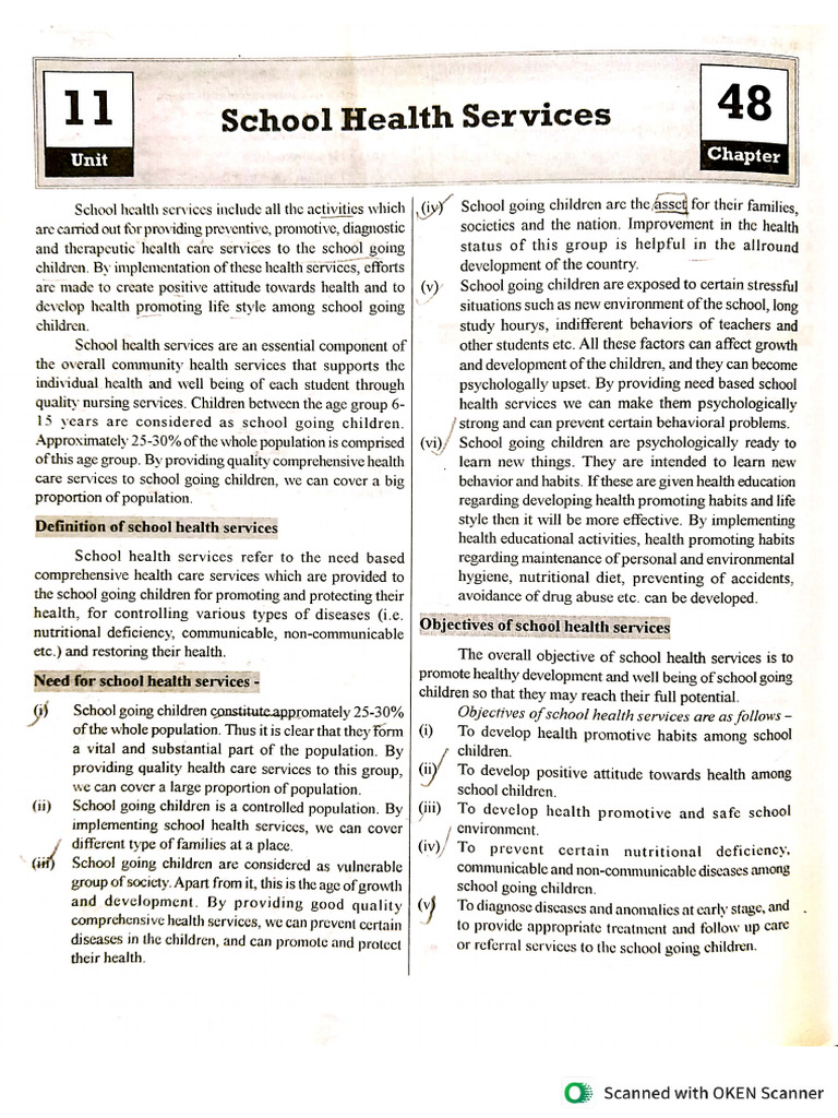Unit - 11 - School Health Services | PDF