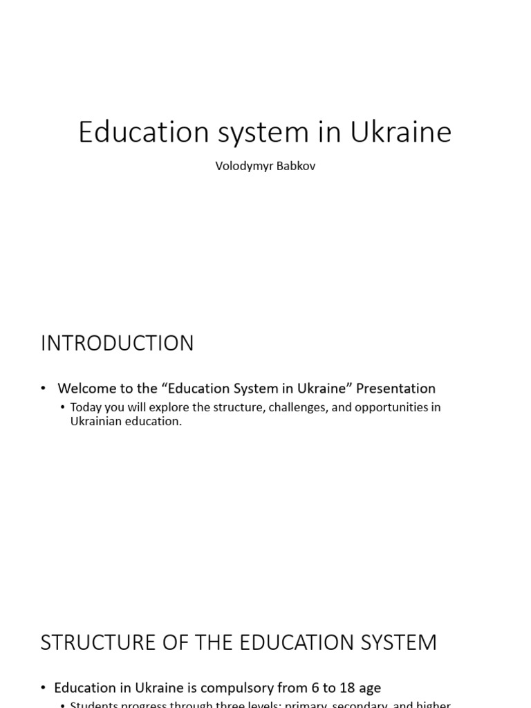 Overview of Ukraine's Education System | PDF | Vocational Education ...