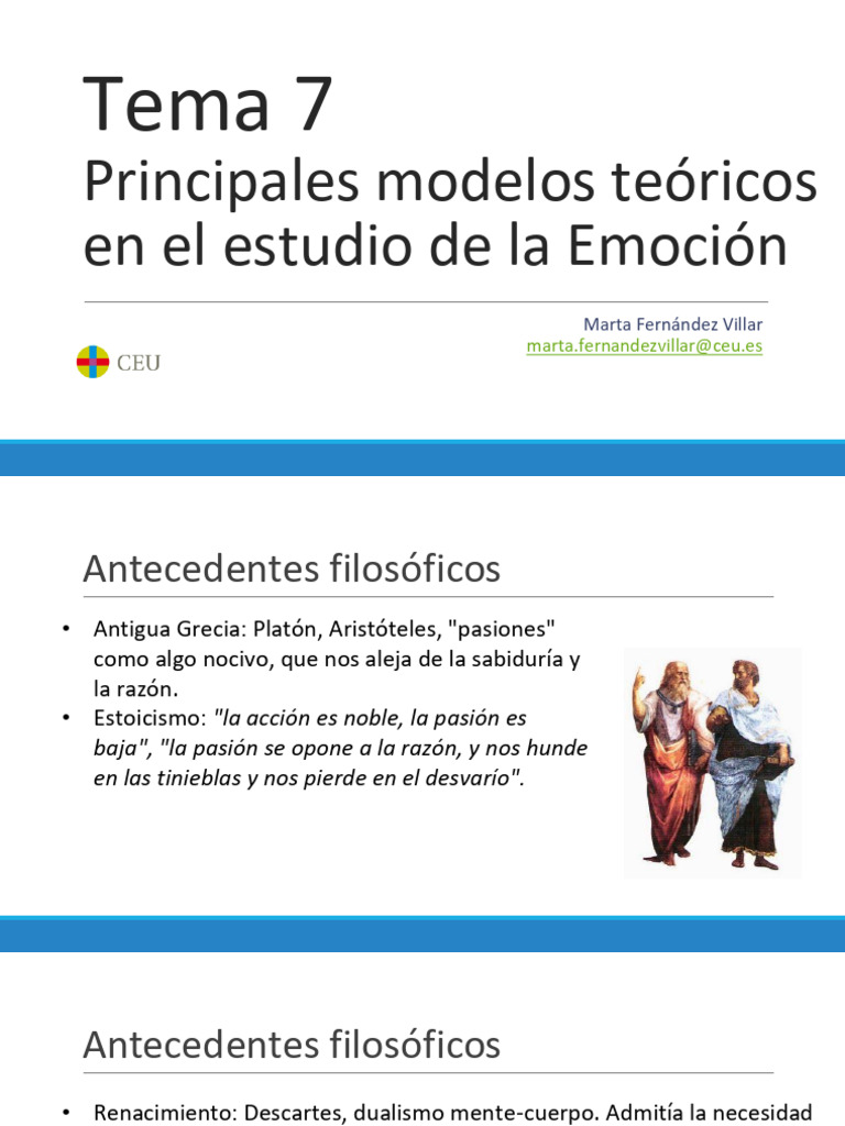Modelos teóricos de la emoción | PDF | Las emociones | Comportamiento
