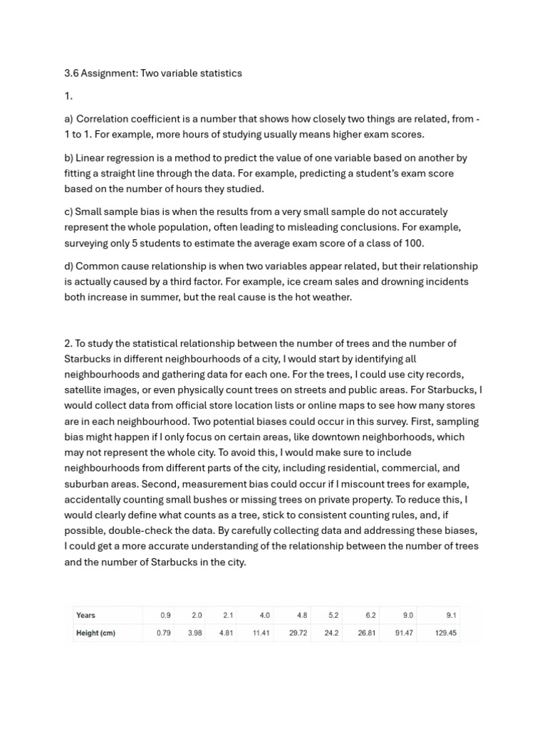 Two Variable Statistics Explained | PDF | Linear Regression | Statistics