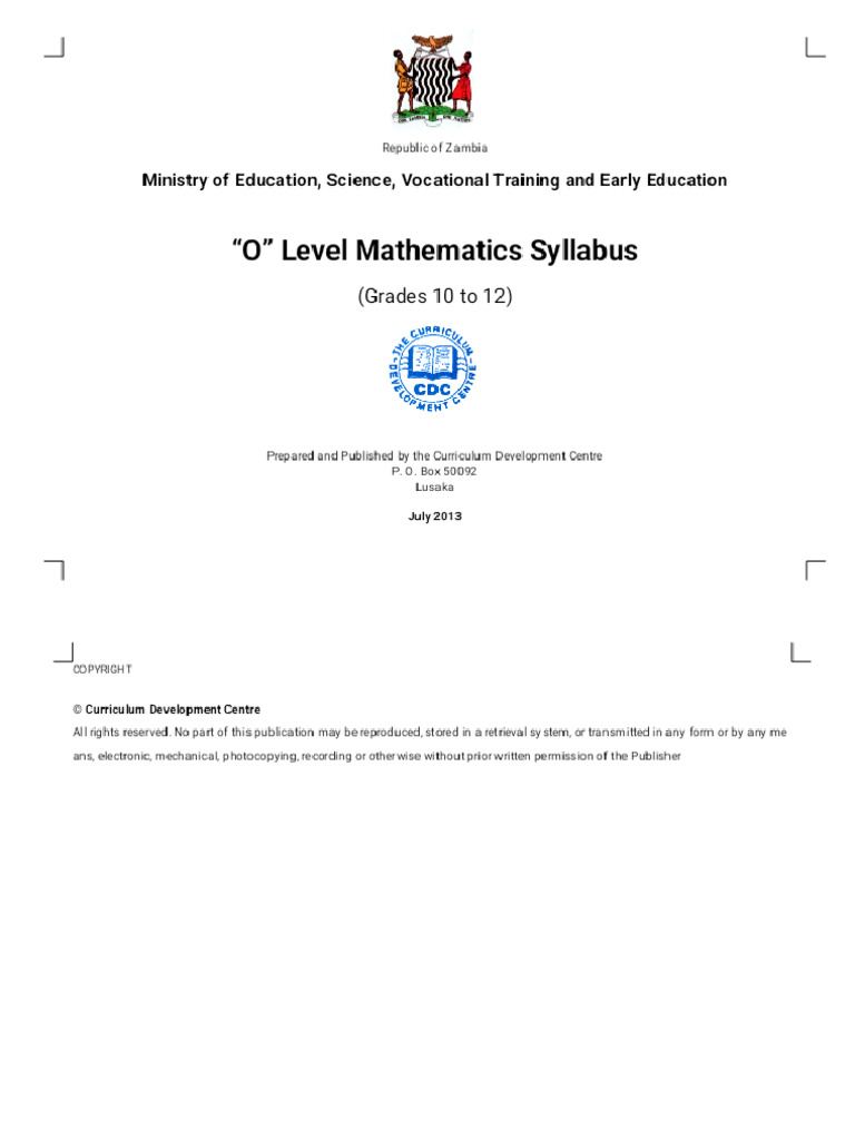 Grade 10 and 12 O Level Mathematics Phoenix | PDF