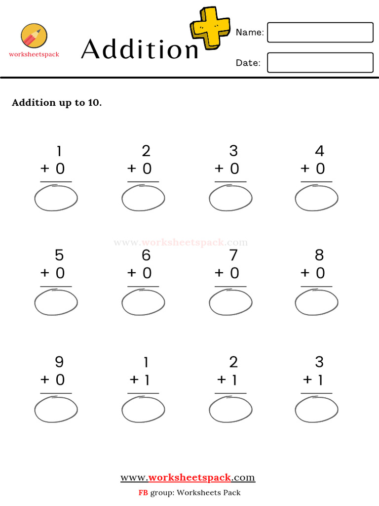 Addition Up to 10 | PDF