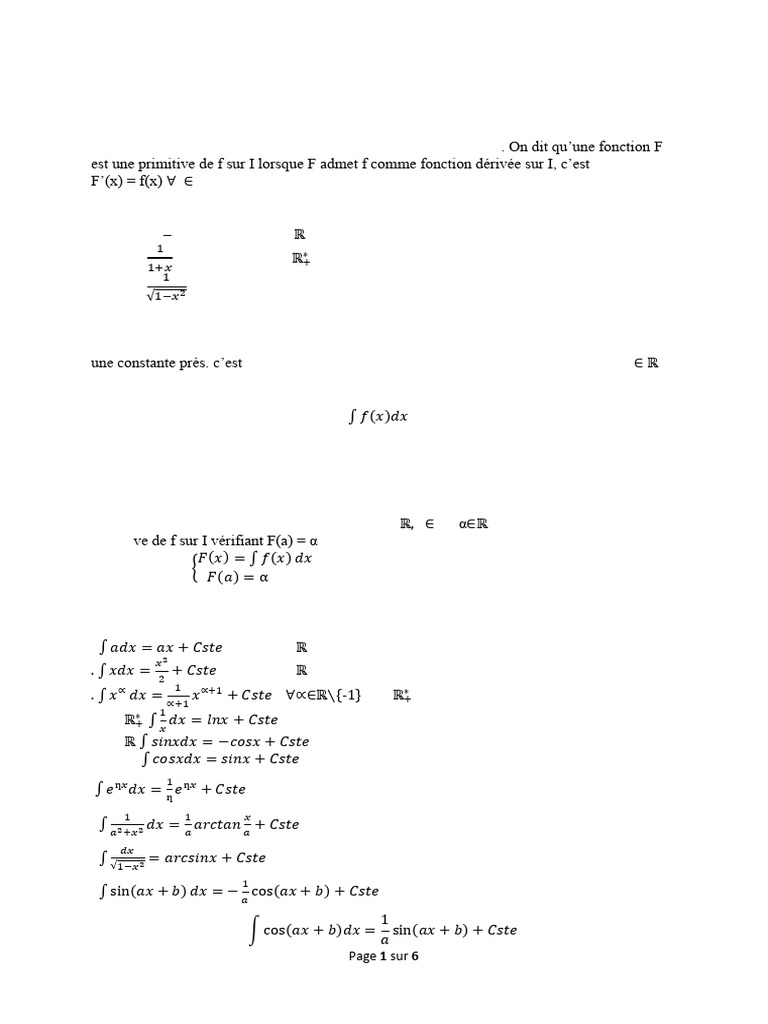 Introduction au calcul intégral et primitives | PDF | Intégral | Limite ...