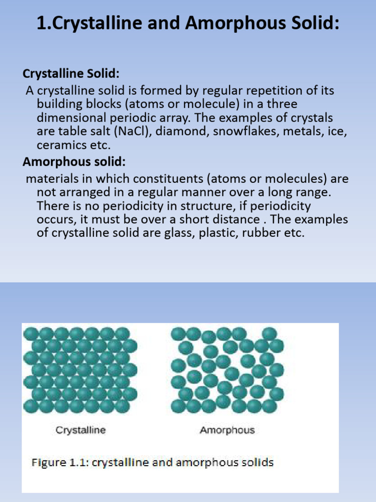 Crystalline vs Amorphous Solids Explained | PDF | Crystal Structure ...