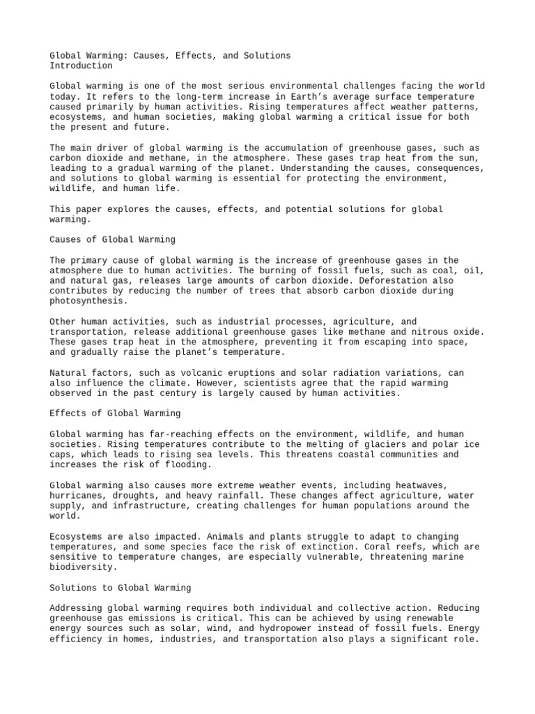 Global Warming | PDF | Climate Change | Climate Change Mitigation