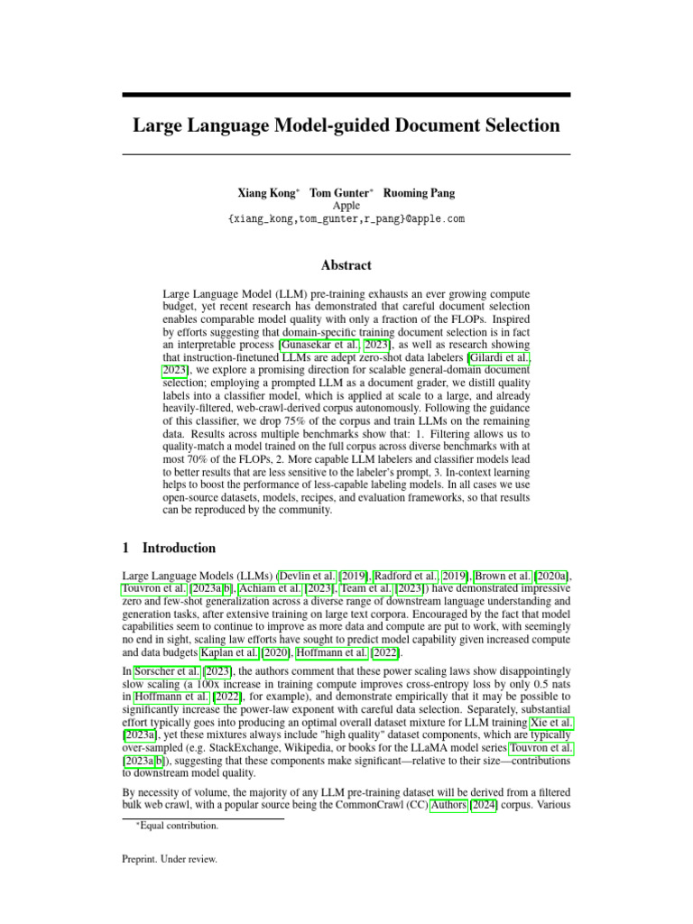 LLM-Powered Document Selection Framework | PDF