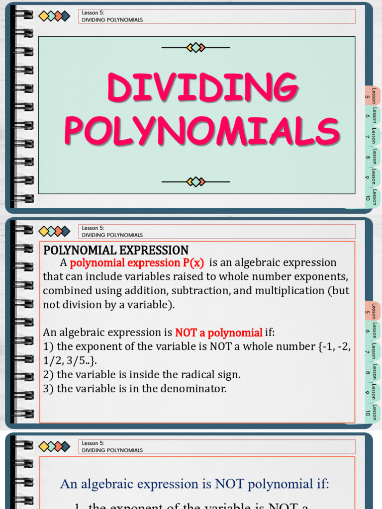 Dividing Polynomials Explained | PDF | Division (Mathematics) | Polynomial