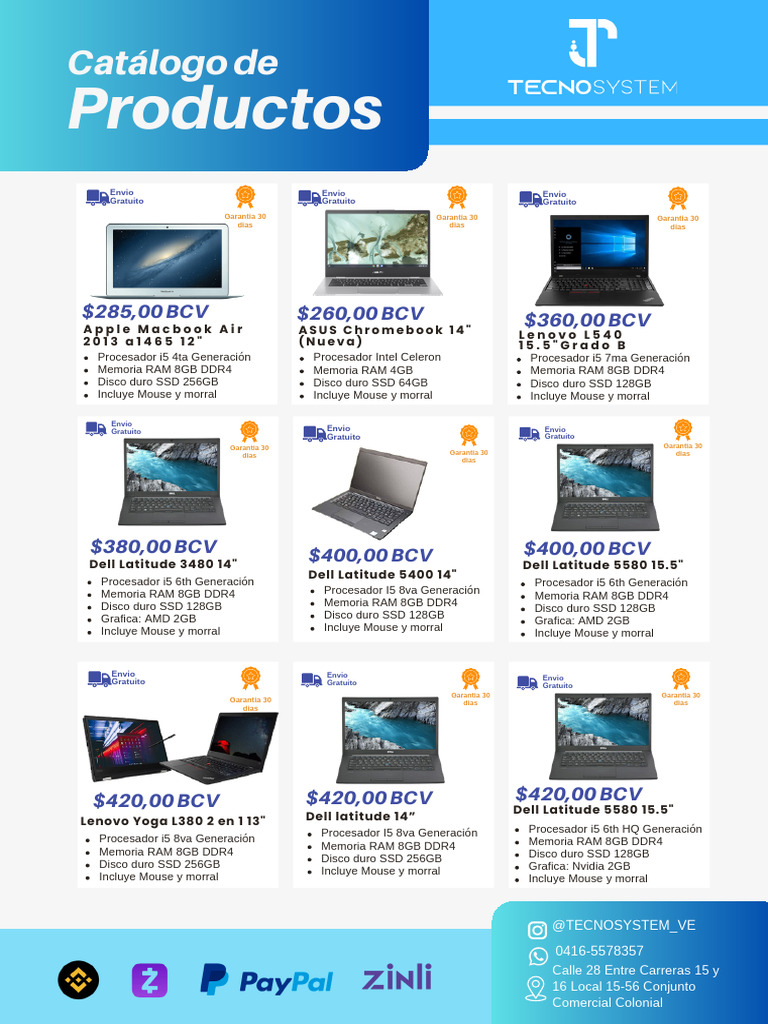 Catálogo de Laptops y PCs en Venta | PDF | Ingeniería Informática ...