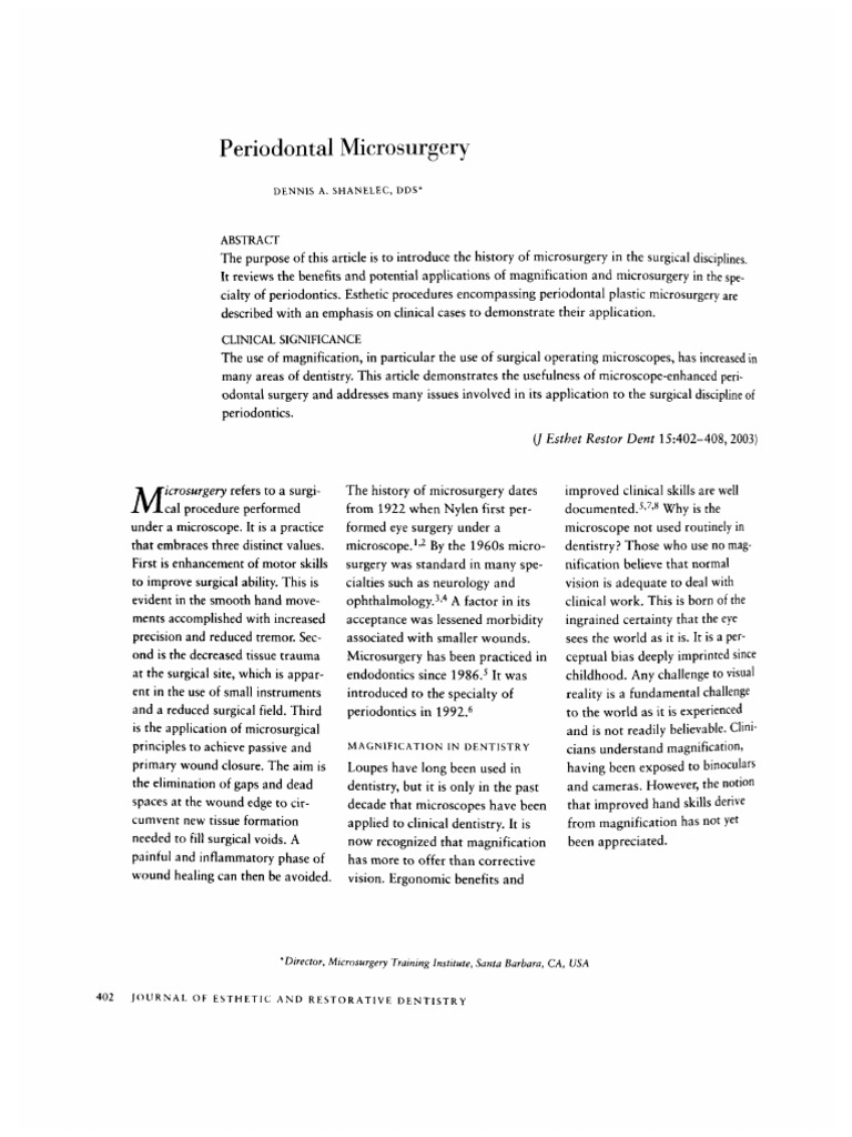 Periodontal Microsurgery Benefits Explained | PDF | Wound | Surgical ...
