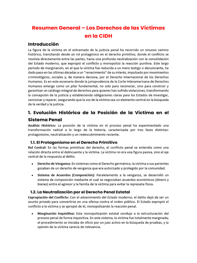 Derechos de las Víctimas en la CIDH | PDF | Debido al proceso | Violación