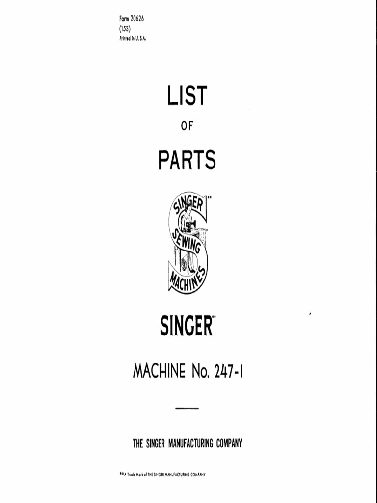 Singer 247-1 | PDF