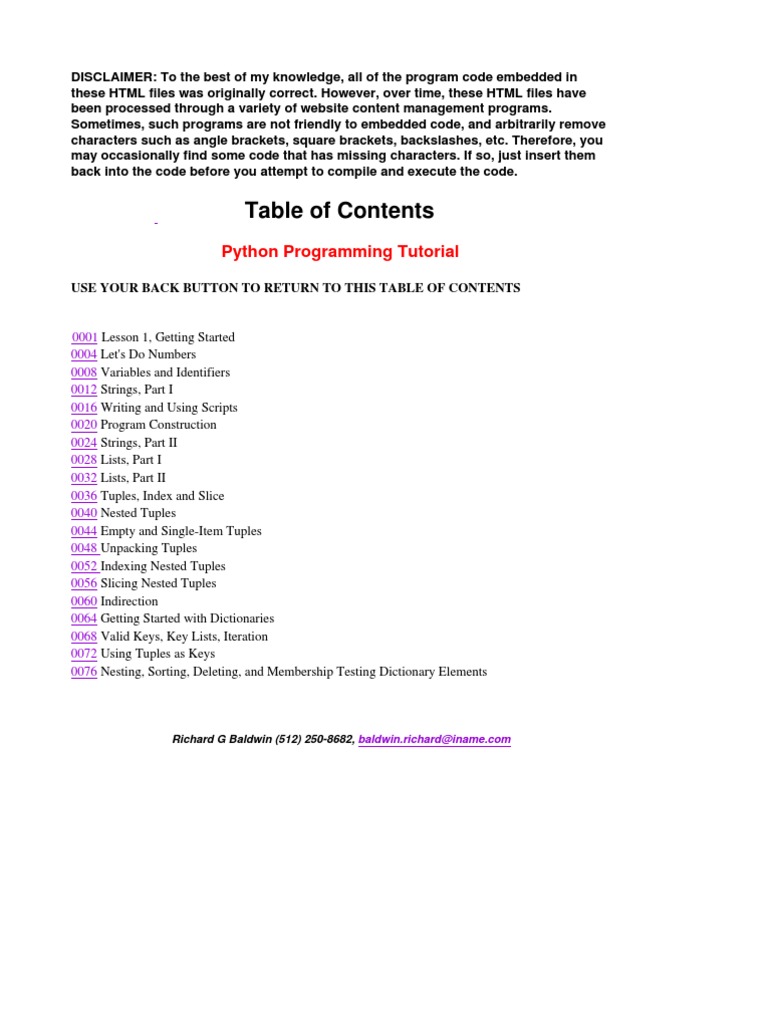 Python Programming Tutorial | PDF